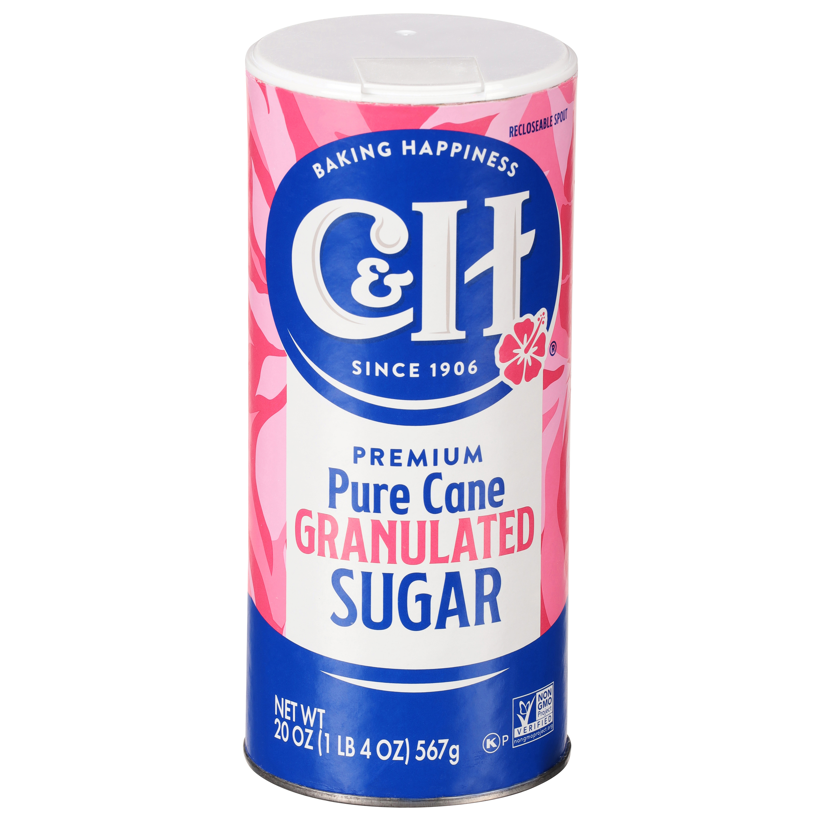 C&H® Pure Cane Granulated Sugar - 20 Oz. Canister