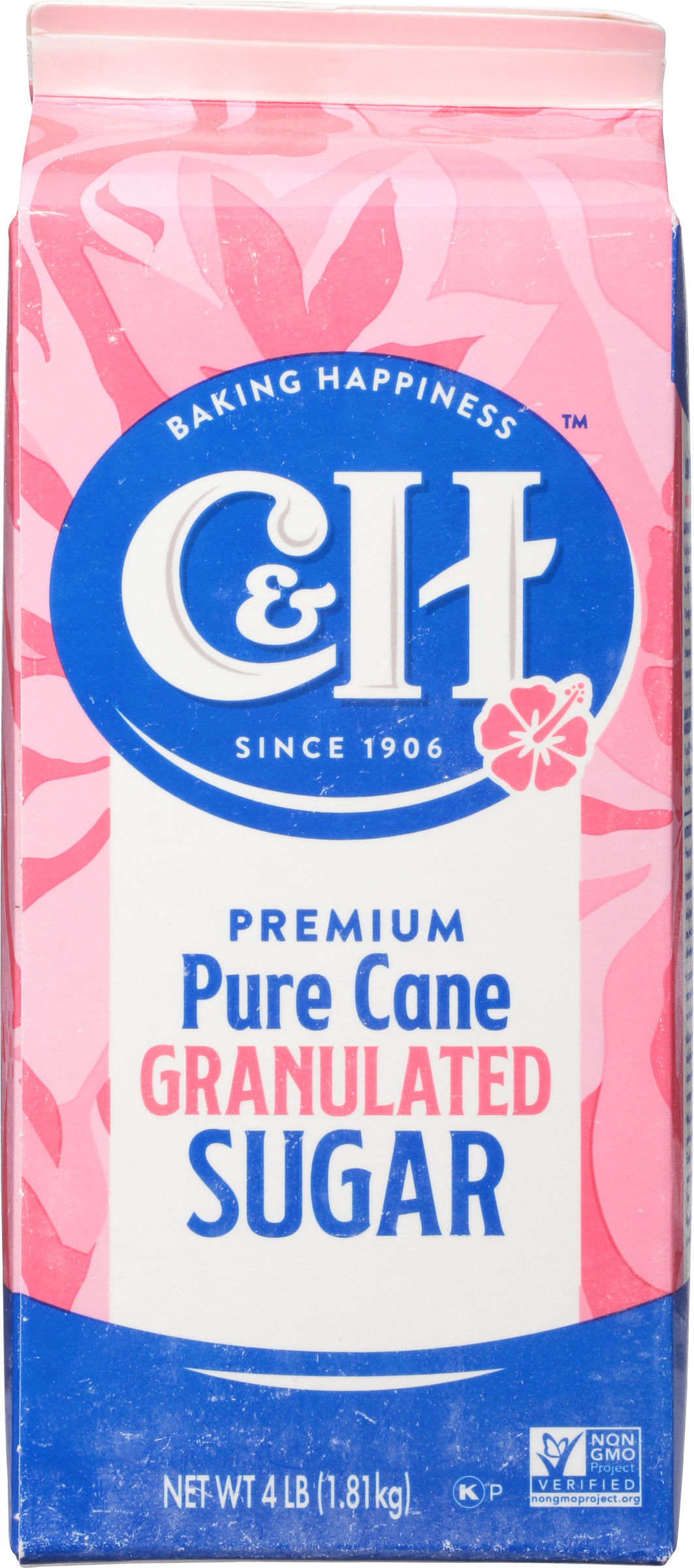 C&H® Pure Cane Granulated Sugar - 4 lb. Gable Carton